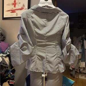 Chic Black and White Striped Blouse